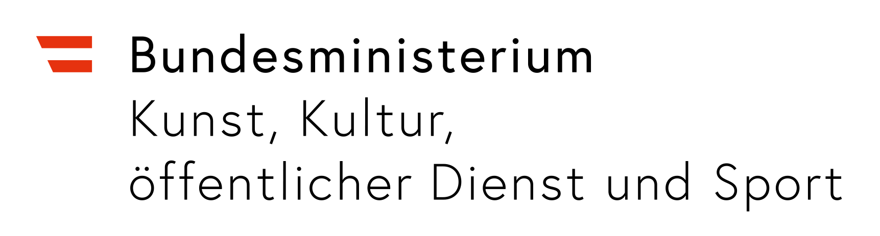 Logo vom Bundesministerium für Kunst, Kultur öffentlichen Dienst und Sport 